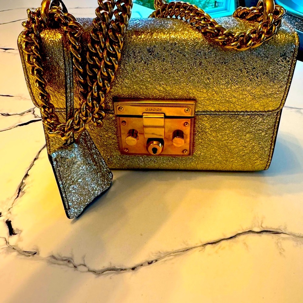 Gucci Gold padlock bag. EUC